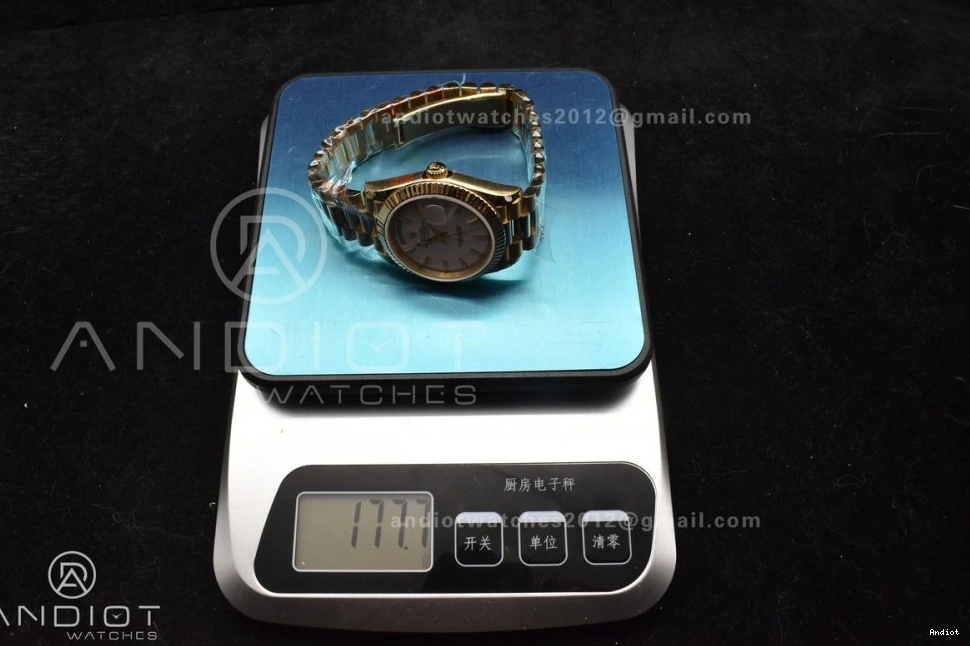 Dial DayDate Bracelet YG Markers On Tungsten White Steel A2836 40 GMF V2 President Stick 904L Weighted 0223
